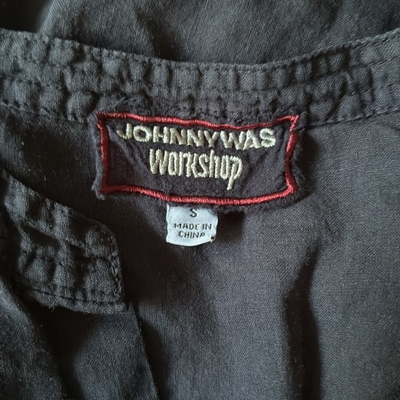 Johnny Was Osiris Voyager Tunic Top Embroidered Long-Sleeve Women’s Small Navy - Picture 11 of 12